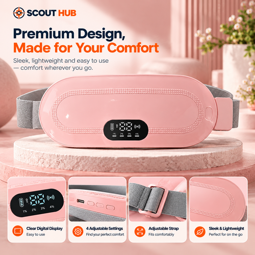 Portable Heating & Massage Belt for Menstrual Comfort