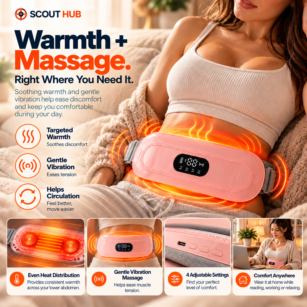 Portable Heating & Massage Belt for Menstrual Comfort